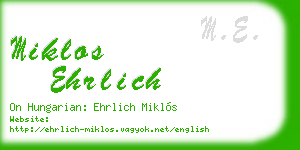 miklos ehrlich business card